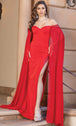 Vestido de fiesta sin hombros con capa Dancing Queen 4306