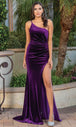 Vestido de fiesta de terciopelo con un hombro Dancing Queen 4312