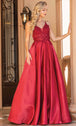 Vestido de fiesta con apliques de encaje y cuello en V Dancing Queen 4326