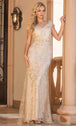 Vestido Cuello en V con Purpurina Dancing Queen 4329