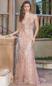Vestido brillante con estampado de hojas Dancing Queen 4343