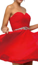 Vestido de fiesta de gasa con escote corazón y sobrepelliz Dancing Queen 9115
