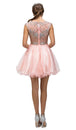 Manga Cap Crystal Beaded Vestido de Cóctel Dancing Queen 9149