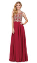 Vestido de fiesta largo de gasa con cuerpo de encaje bordado Dancing Queen 9266