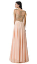 Vestido de fiesta largo de gasa con cuerpo de encaje bordado Dancing Queen 9266