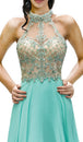 Exquisita Ilusión Halter Alto Vestido de gasa A-Line Dancing Queen 9293