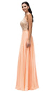 Exquisita Ilusión Halter Alto Vestido de gasa A-Line Dancing Queen 9293
