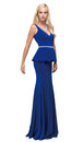 Vestido de noche con incrustaciones de joyas y cuello en V Dancing Queen 9750