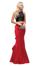 Dos piezas trompeta silueta vestido de fiesta con la espalda con volantes Dancing Queen 9767