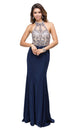 Vestido de noche con escote ilusión Dancing Queen 9777