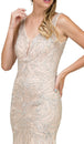 Vestido de fiesta de trompeta con cuello en V adornado Dancing Queen 9978