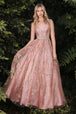 Vestido corte-A brillo floral J812 de Ladivine