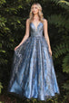Vestido corte-A brillo floral J812 de Ladivine