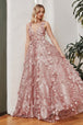 Vestido con estampado 3D floral y brillo J838 de Ladivine