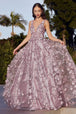 Vestido con estampado 3D floral y brillo J838 de Ladivine