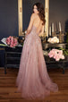 Vestido sin tirantes de tul en capas de Ladivine J852