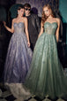 Vestido sin tirantes de tul en capas de Ladivine J852