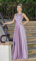 Vestido de fiesta de satén sin mangas en línea A Dancing Queen 4262