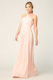 Vestido de gasa elástica con escote halter y cintura plisada EVA 3206