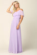 Vestido de dama de honor de gasa con hombros fríos y largo hasta el suelo EVA 3263