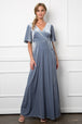 Vestido de terciopelo con mangas acampanadas y bolsillos EVA 3432