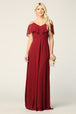 Vestido de dama de honor de gasa con hombros fríos y largo hasta el suelo EVA 3263