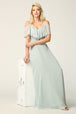 Vestido de dama de honor de gasa con hombros fríos y largo hasta el suelo EVA 3263